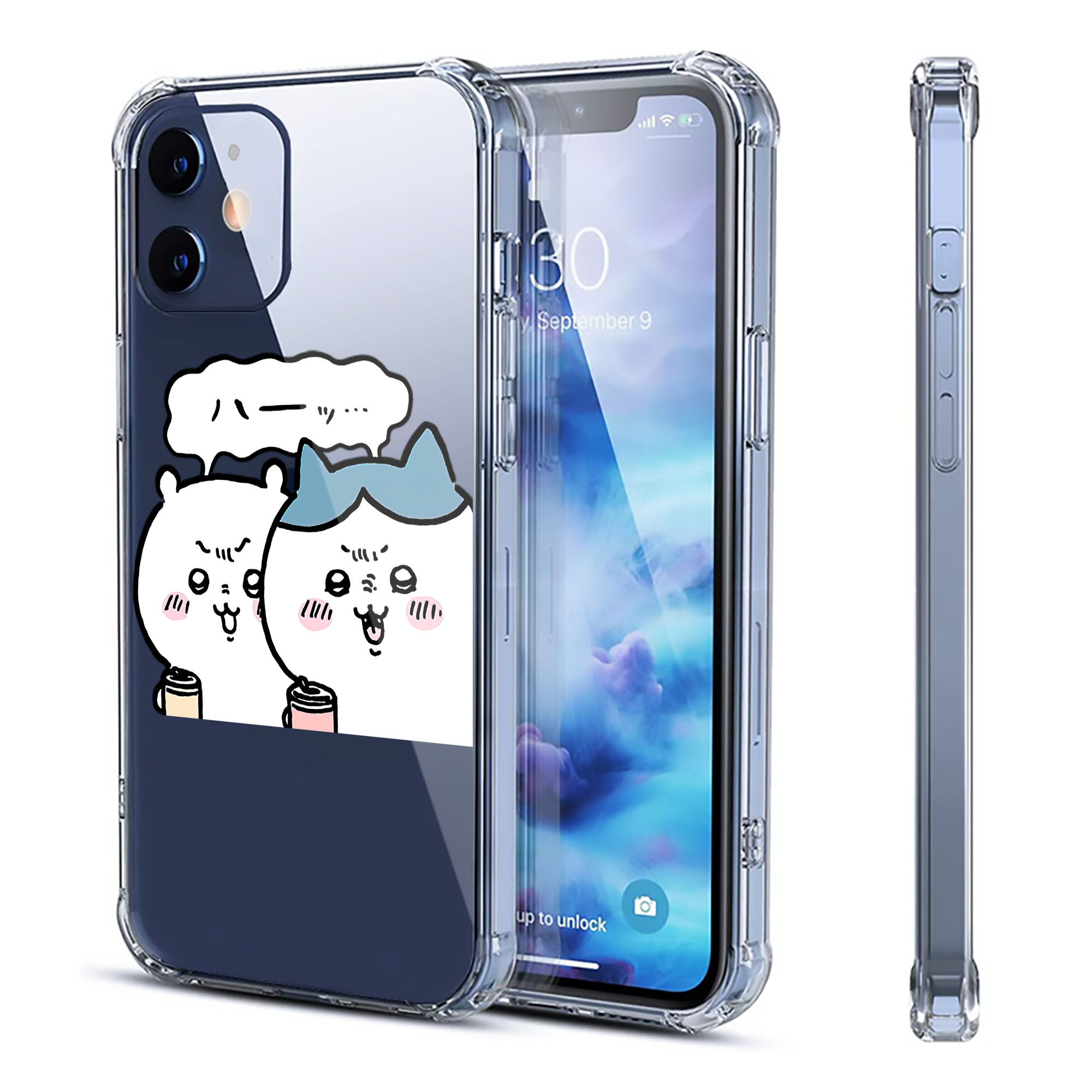 （画像用） ちいかわ ハチワレ Chii-kawa hachiware 【iPhone 12シリーズ対応】透明スマホケース（クリアソフトケース）